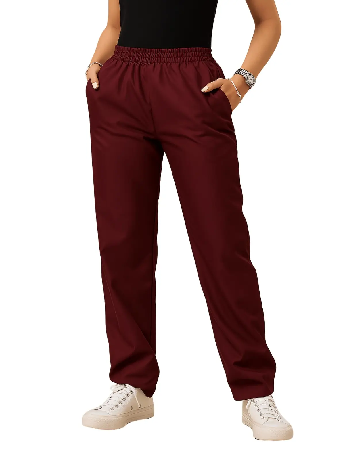 Calça Unissex Bata Scrub Premium Feminino Masculino Tactel Elastano Bolsos Funcionais - 1