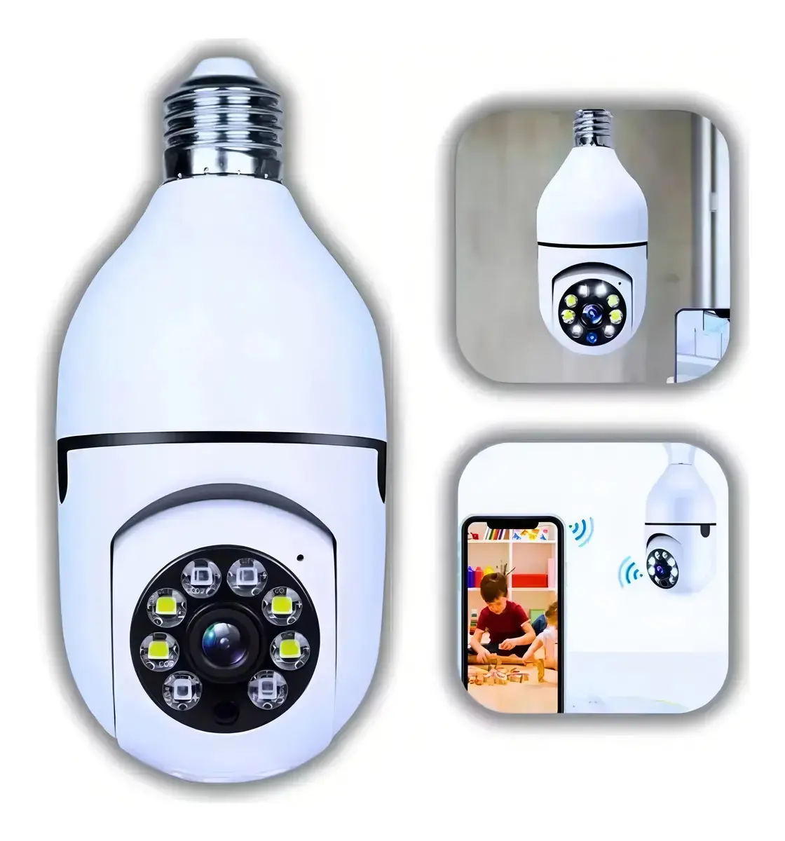 Câmera Lâmpada de Segurança Wifi 360º Infravermelho GotWire IP44 Full Hd 1080p Interna Externa Com Sensor de Movimento Inteligente thumbnail 8
