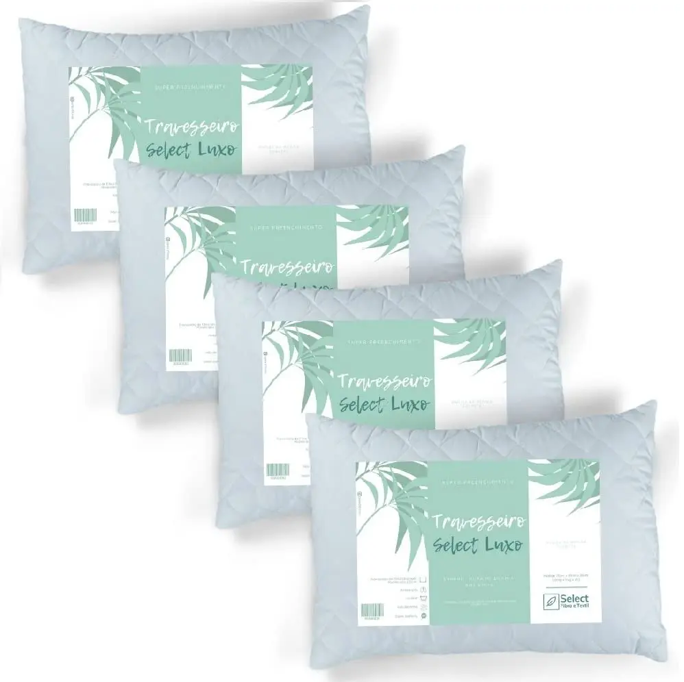 Kit 4 Travesseiros TRP Imports Select Luxo Fibras Importada E Antialérgica - 1