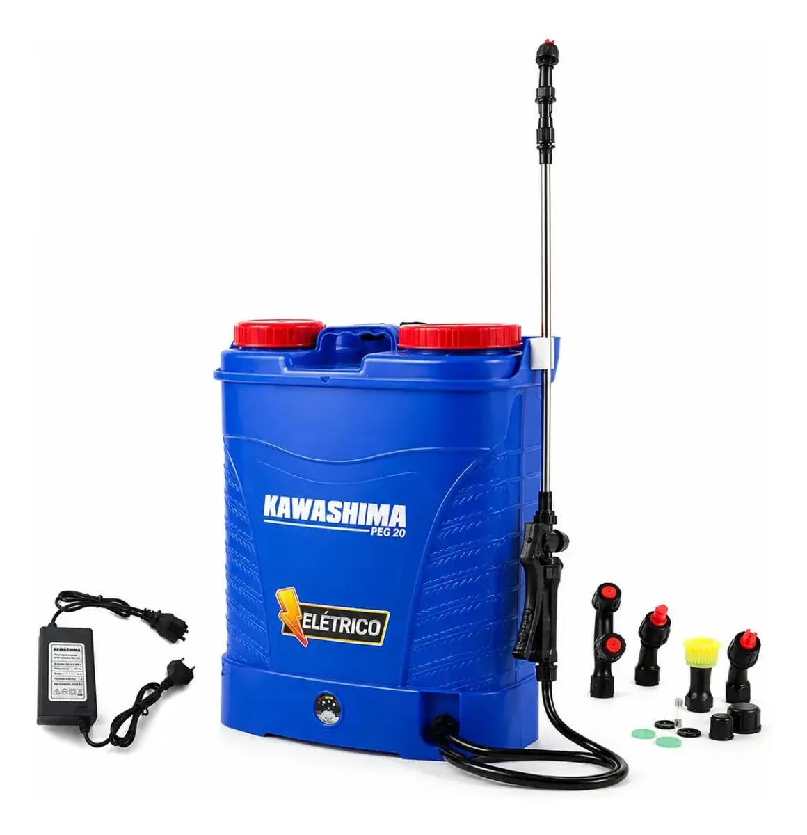 Pulverizador Costal a Bateria Kawashima 20L Azul com Bico Ajustável thumbnail 5