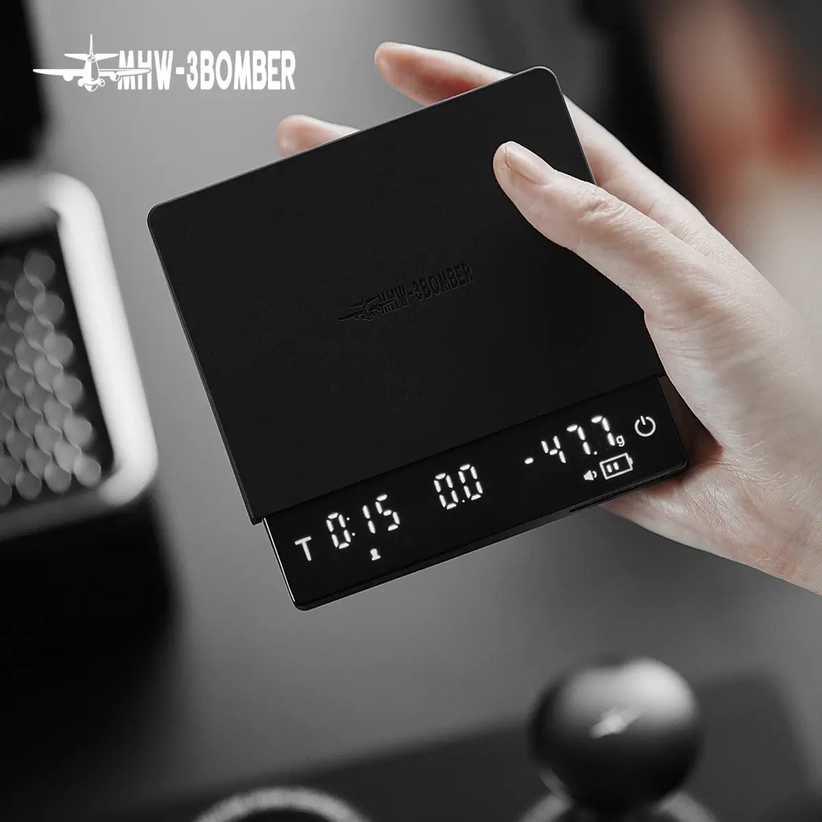 MHW-3BOMBER Digital Cozinha Balança de Café de Alta Precisão Cíclico Recarregável Espresso Balança Eletrônica Casa Barista Acessórios