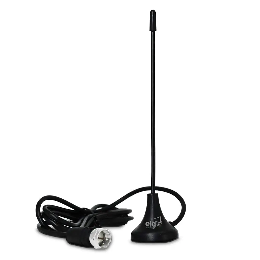 Antena Interna Smart View, Compatível com Sinal Analógico e Digital, 4K, HDR, Cabo de 2,5M Ganho de 4dB, Alcance de Até 15km, Preto, HDTV1300I, ELG