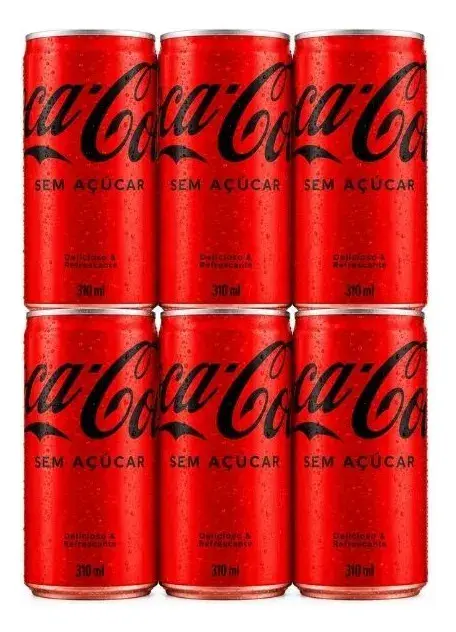 6 Und Refrigerante Coca Cola Zero Açúcar Lata 310ml