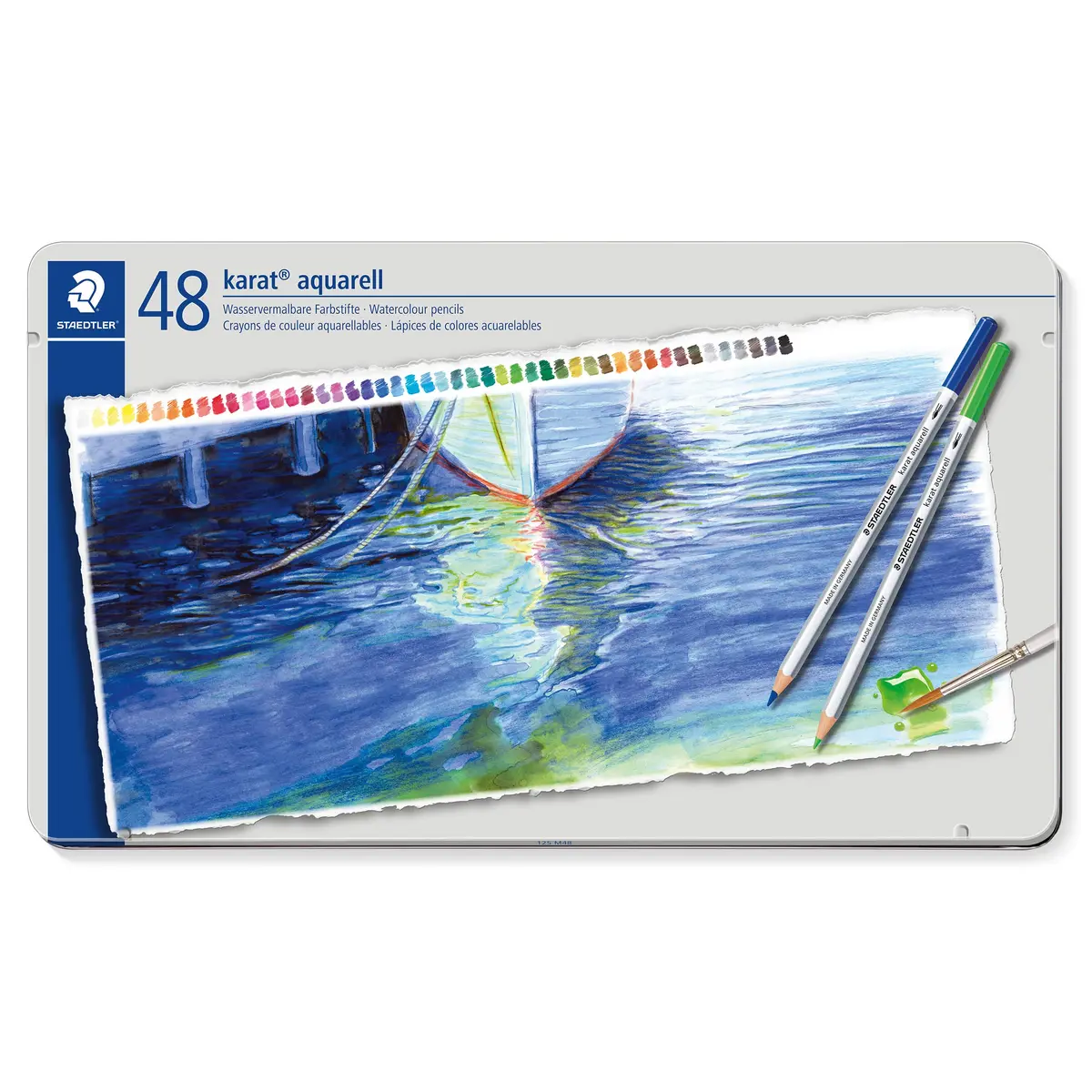 Lápis de Cor Aquarelável, Staedtler, Karat, 125 M48 11, 48 Cores - 1
