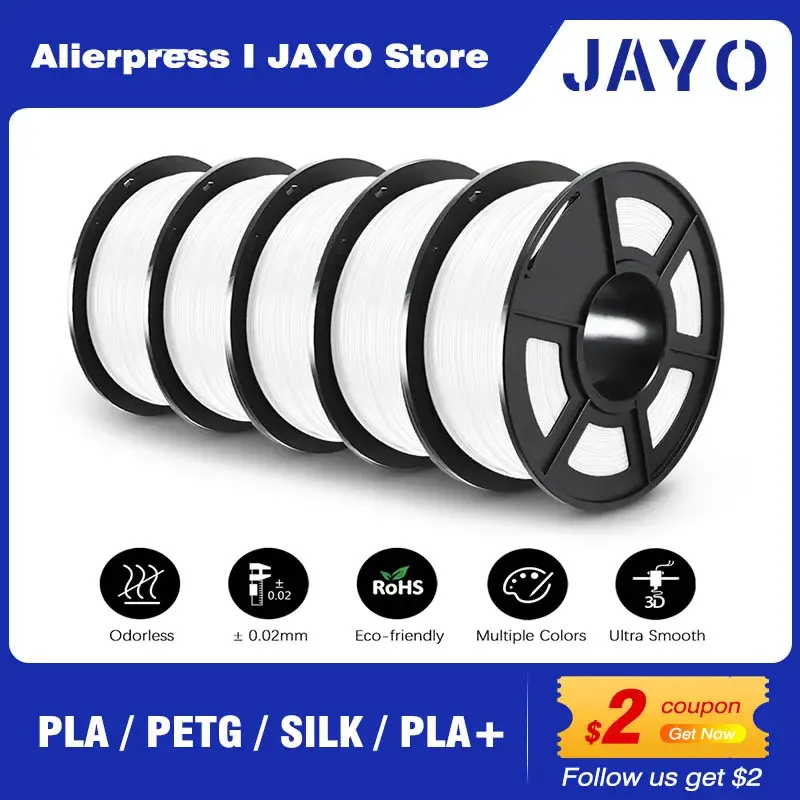 Jayo pla/pla meta/petg/seda/pla +/madeira/abs/mármore filamento de impressora 3d 1.75mm 5kg materiais de impressão 3d para impressora 3d e caneta 3d - 1