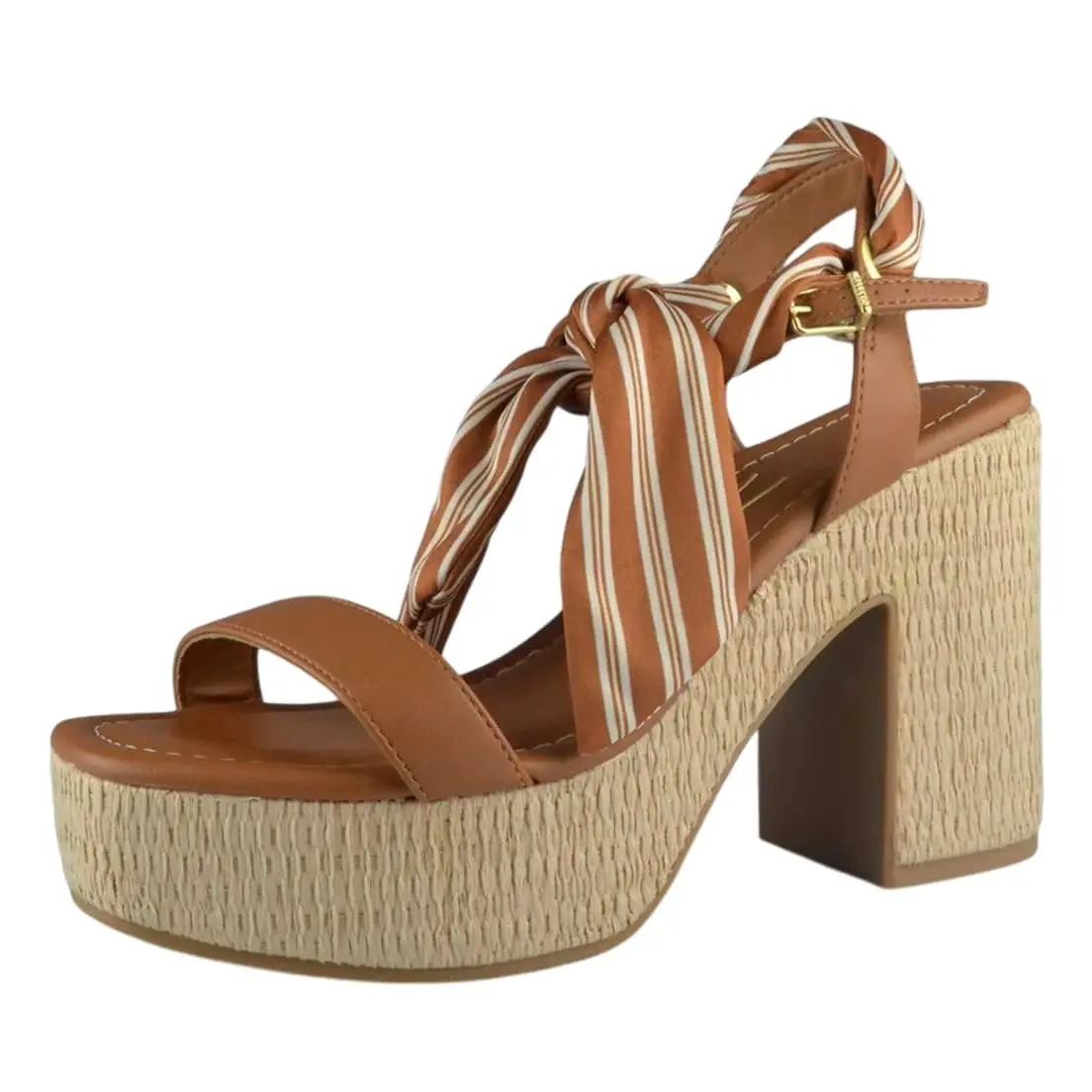 Sandalia Feminina Salto Grosso Plataforma Elegante Vizzano