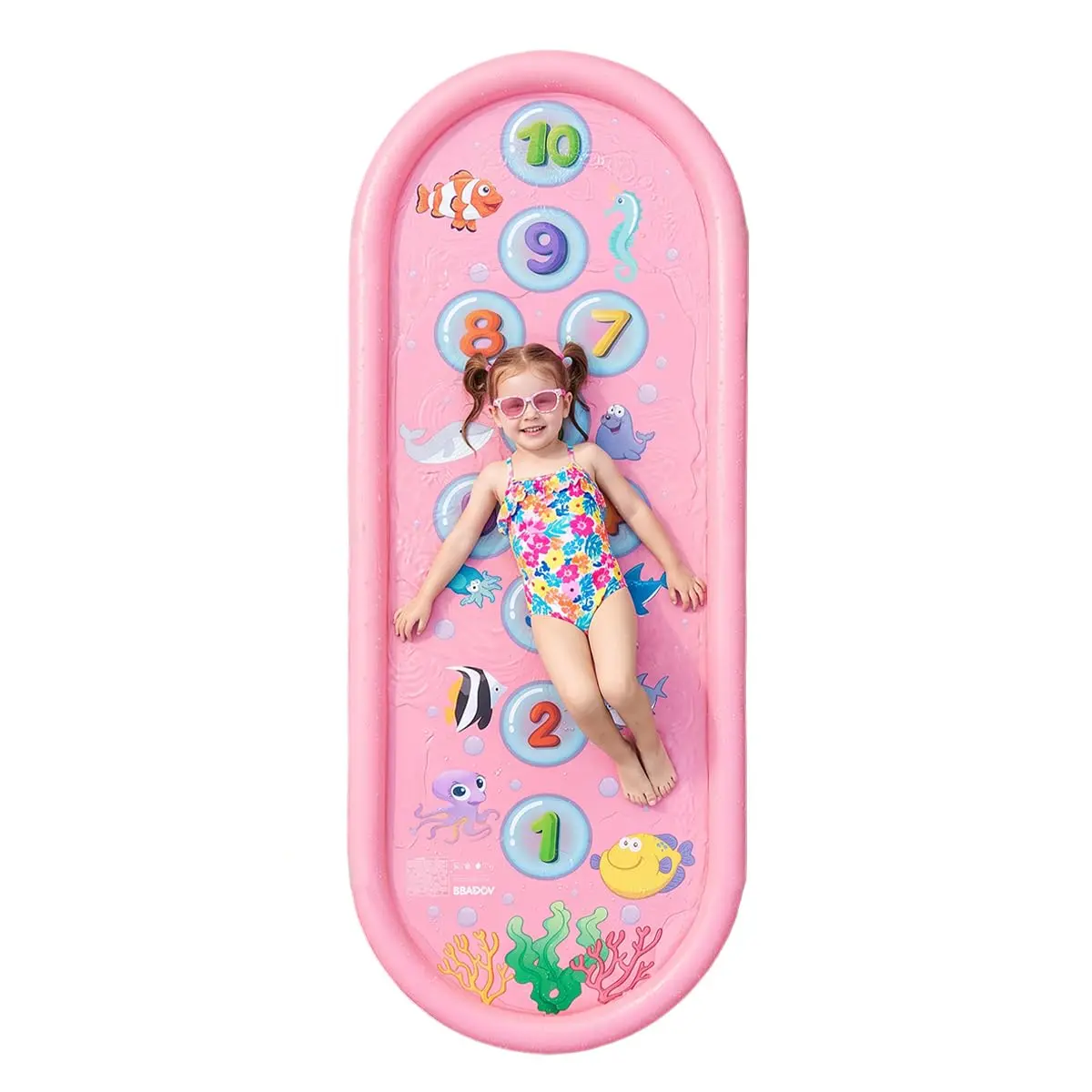 Splash Sprinkler Piscina Tapete de Água Infantil de Brincar (Rosa) | Piscina infantil