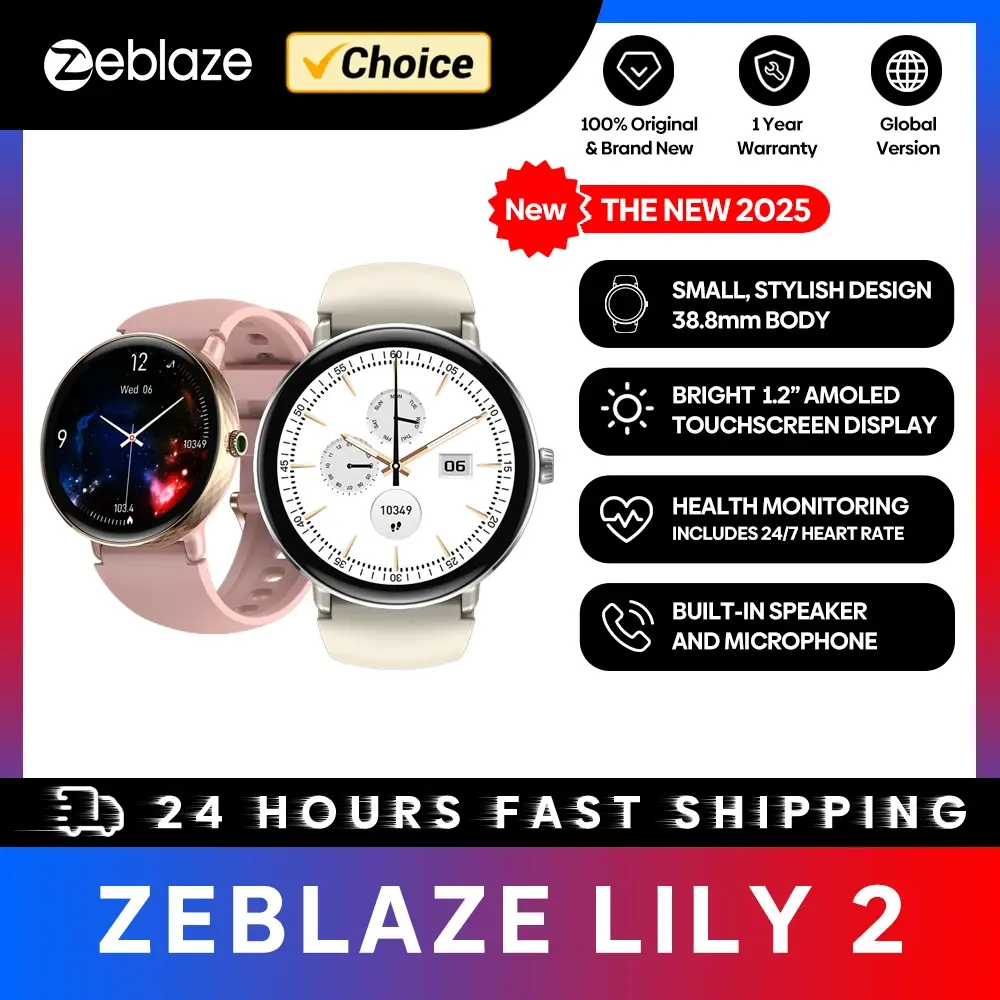 O novo 2025 zeblaze lírio 2 chamada de voz smartwatch feminino 1.2 "tela amoled pulseira dupla gestão de saúde esportes relógio inteligente - 1