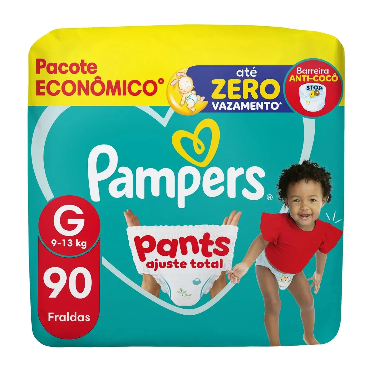 Fralda Pampers Pants Ajuste Total Tamanho G, 90 Unidades