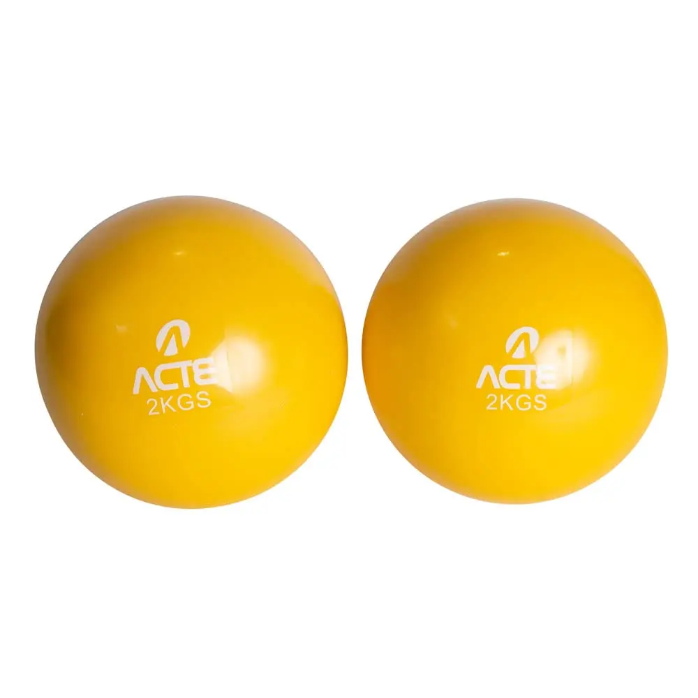 Acte, Par de Bolas Tonificadoras 2kg T56, Yoga, Pilates e Fisioterapia - Preto