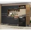 Cozinha Completa Emilly Hit com Armário e Balcão - Preto - 1