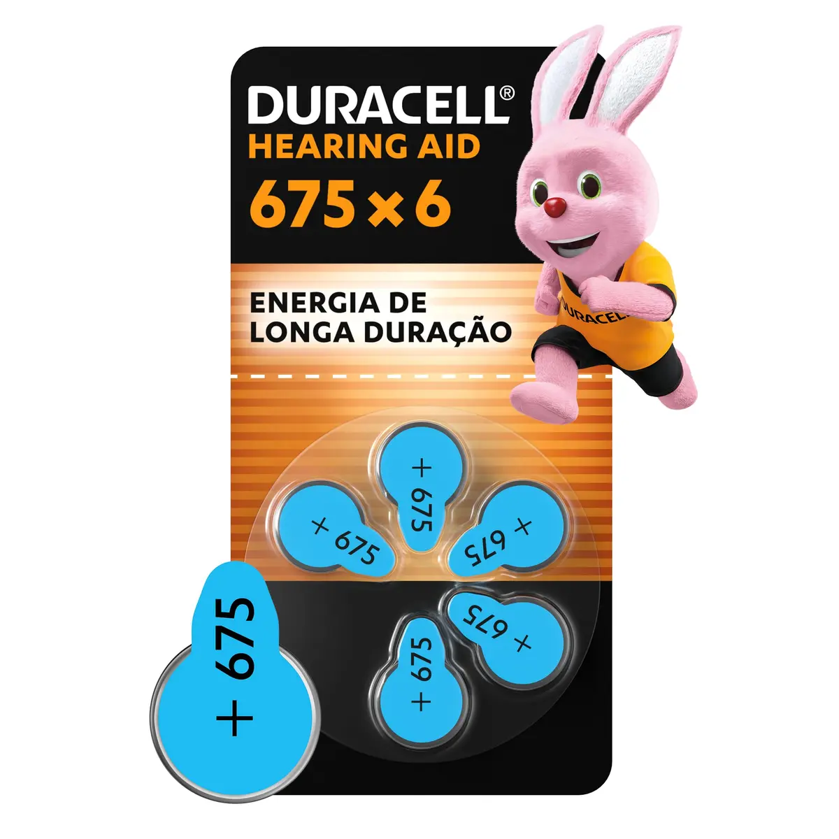 Duracell Pilhas Auditivas Nº 675 Pack 6 Unidades – Alta Performance para Aparelhos Auditivos