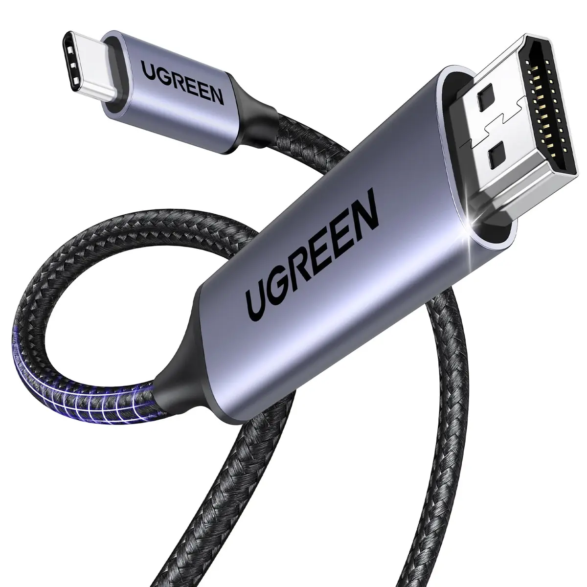 UGREEN Cabo USB-C para HDMI 4K@60Hz HDR 2M | HDMI 2.0 Compatível com iPhone 17/16/15 Pro Max Plus, MacBook Pro/Air, Mac, iPad