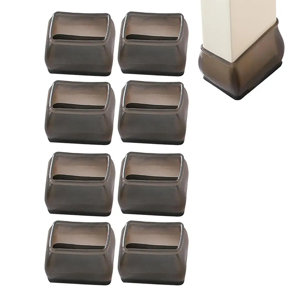 Kit 8 Protetores de Pé para Móveis, Retangular, Silicone com Feltro - 1