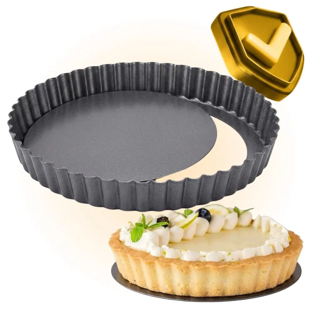 Forma para Torta e Bolo Redonda 26cm Antiaderente Fundo Removível Desmontável – Assadeira para Torta e Bolo Cheesecake Quiche Confeitaria