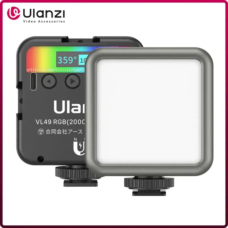 Ulanzi vl49 rgb mini luz de vídeo led 2000mah 2500k-9000k luzes de fotografia portátil vlog luz de preenchimento para câmera dslr slr lâmpada
