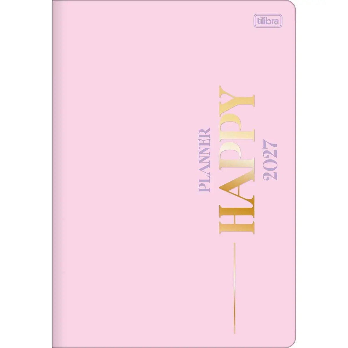 Tilibra - Planner Grampeado 17,8 x 25,4 cm Happy 90G 2027 - Rosa
