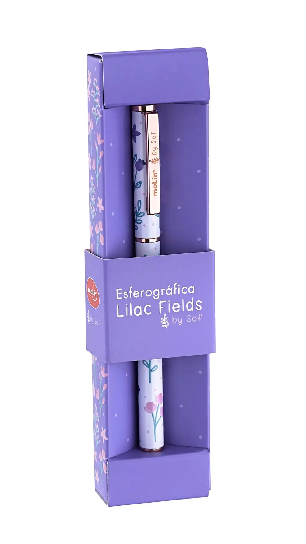 Caneta Esferográfica Metálica Lilac Fields (By Sophia Martins) - Caixa com 1 Unidade