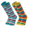 Kit 2 Meias Longas Infantis Listradas Unissex 16-21 - 1