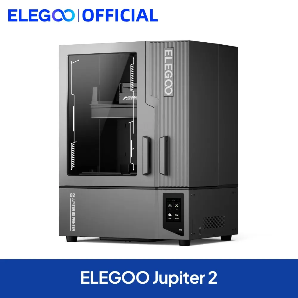Impressora 3D de Resina ELEGOO Jupiter 2, Máquina de Impressão 3D MSLA 16K Grande, Nivelamento Automático, Wi-Fi, Área de Construção 302×161×300mm