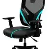 Cadeira de escritório ThunderX3 YAMA1 gamer ergonômica preta e cíano com estofado de malha - 1