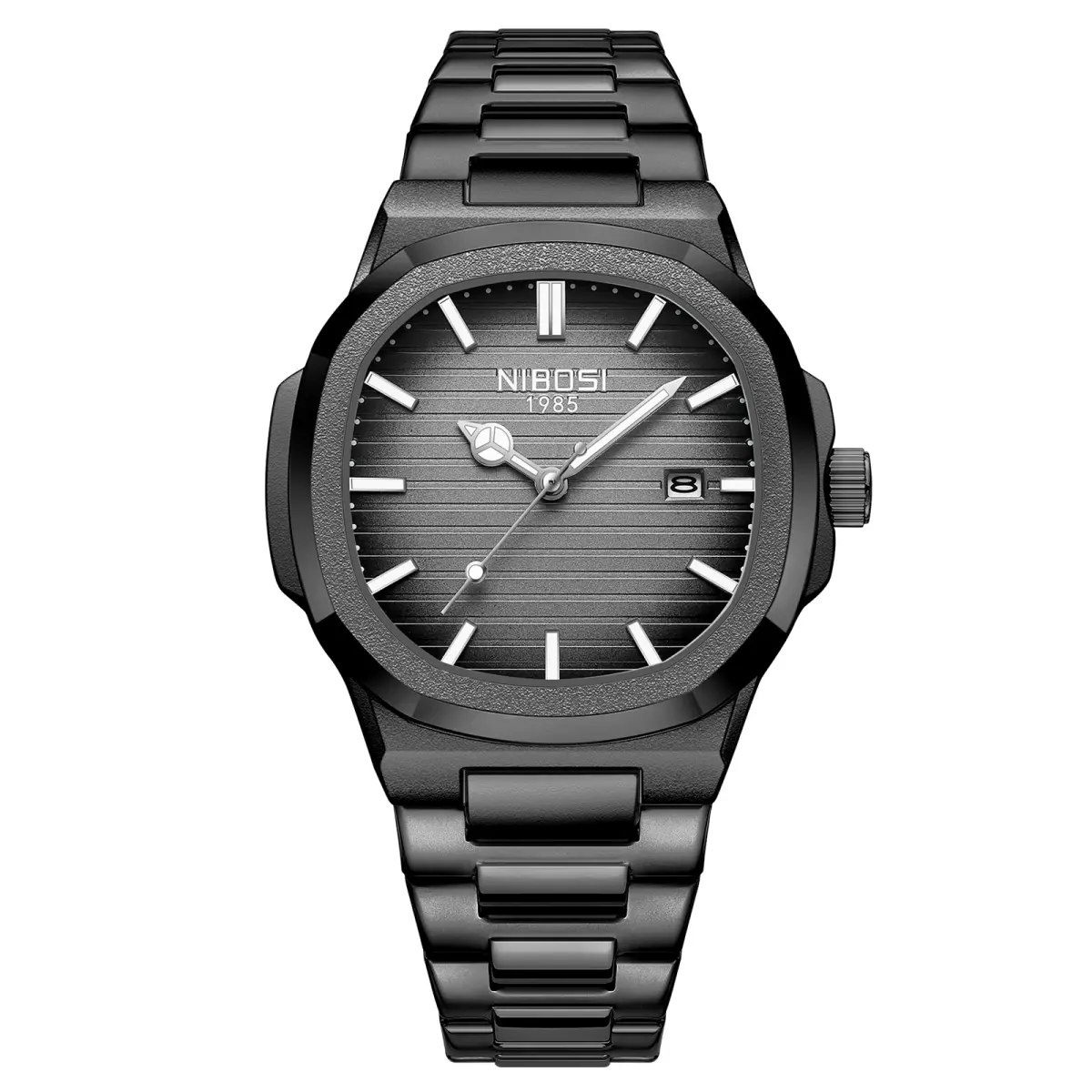 2026 nibosi relógios masculinos marca superior de luxo data automática relógio masculino negócios aço inoxidável à prova dwaterproof água analógico quartzo relógios pulso