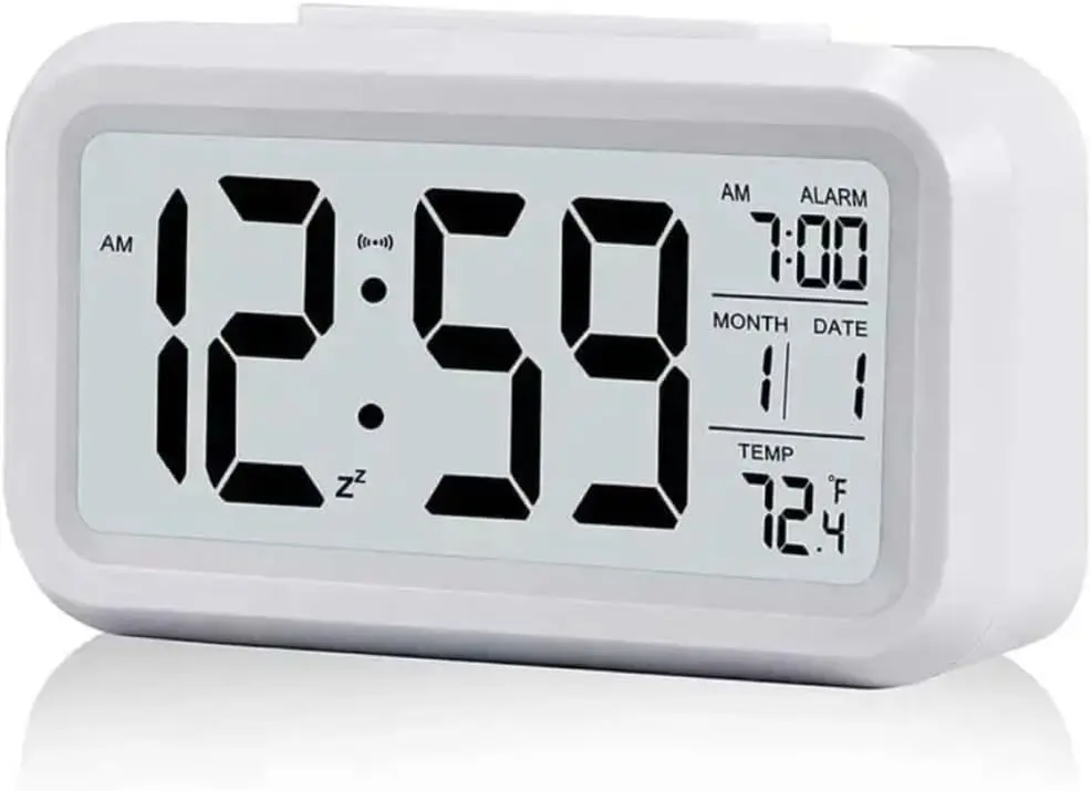Relógio Digital de Mesa Despertador de Cabeceira Inteligente com Sensor de Temperatura Cabeceira Premium