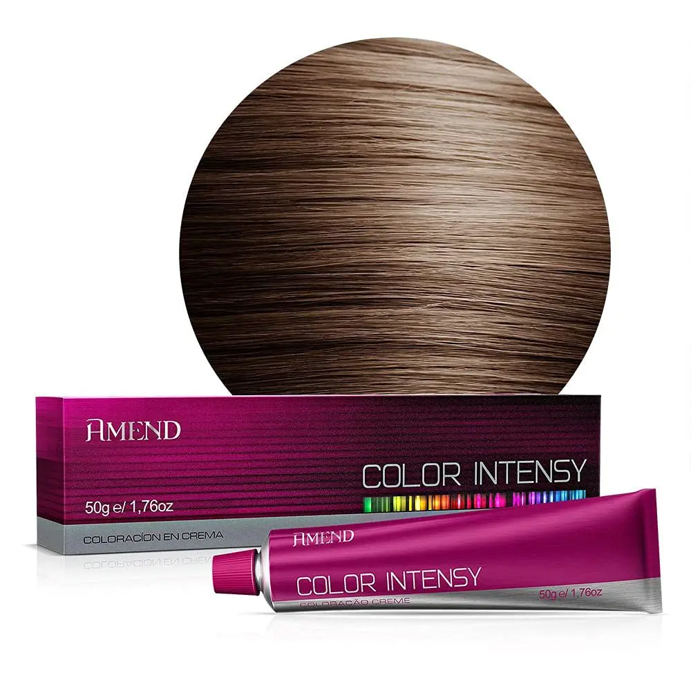 Coloração 6.7 Louro Escuro Marrom Chocolate 50g | Amend Color Intensy | Tom chocolate sofisticado com cobertura perfeita dos brancos e muito brilho.