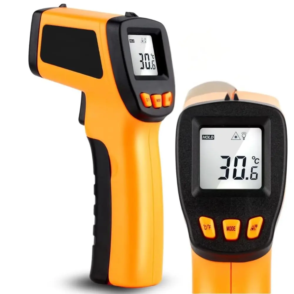 Termômetro Infravermelho Digital a Laser Culinário Sem Contato | -50°C a 400°C, Leitura Instantânea, Uso Doméstico e Profissional, Desligamento Automático, Inclui 2 Pilhas AAA