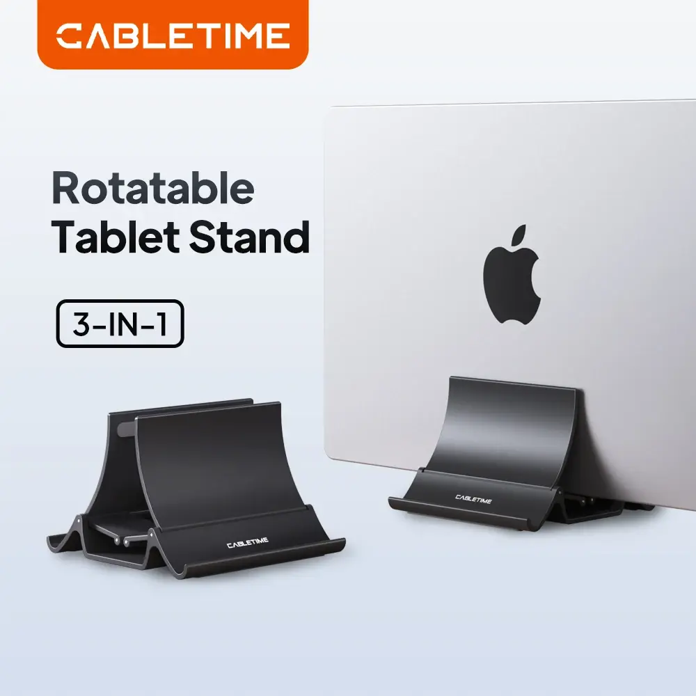 Cabletime suporte vertical para laptop, encolher automaticamente, economiza espaço, multifuncional, tablet, para macbook, superfície, ipad, telefone