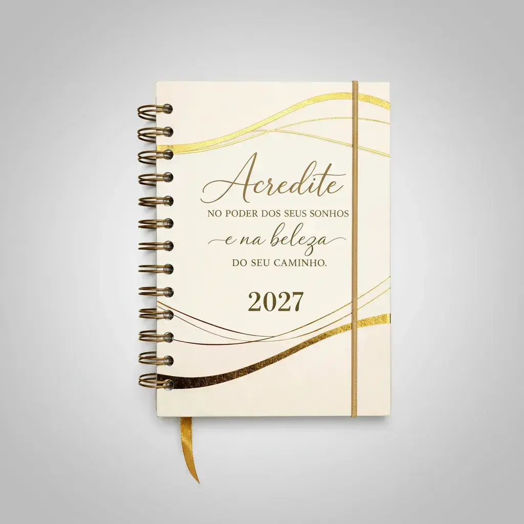 Agenda Diária 2027 Gold Espiral com Frase Motivacional Sanxia thumbnail 5