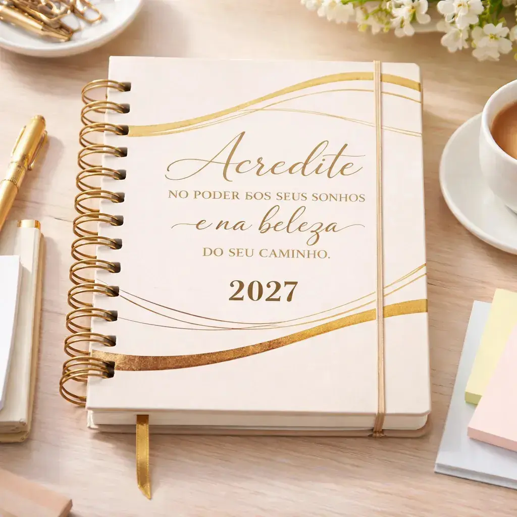 Agenda Diária 2027 Gold Espiral com Frase Motivacional Sanxia thumbnail 6