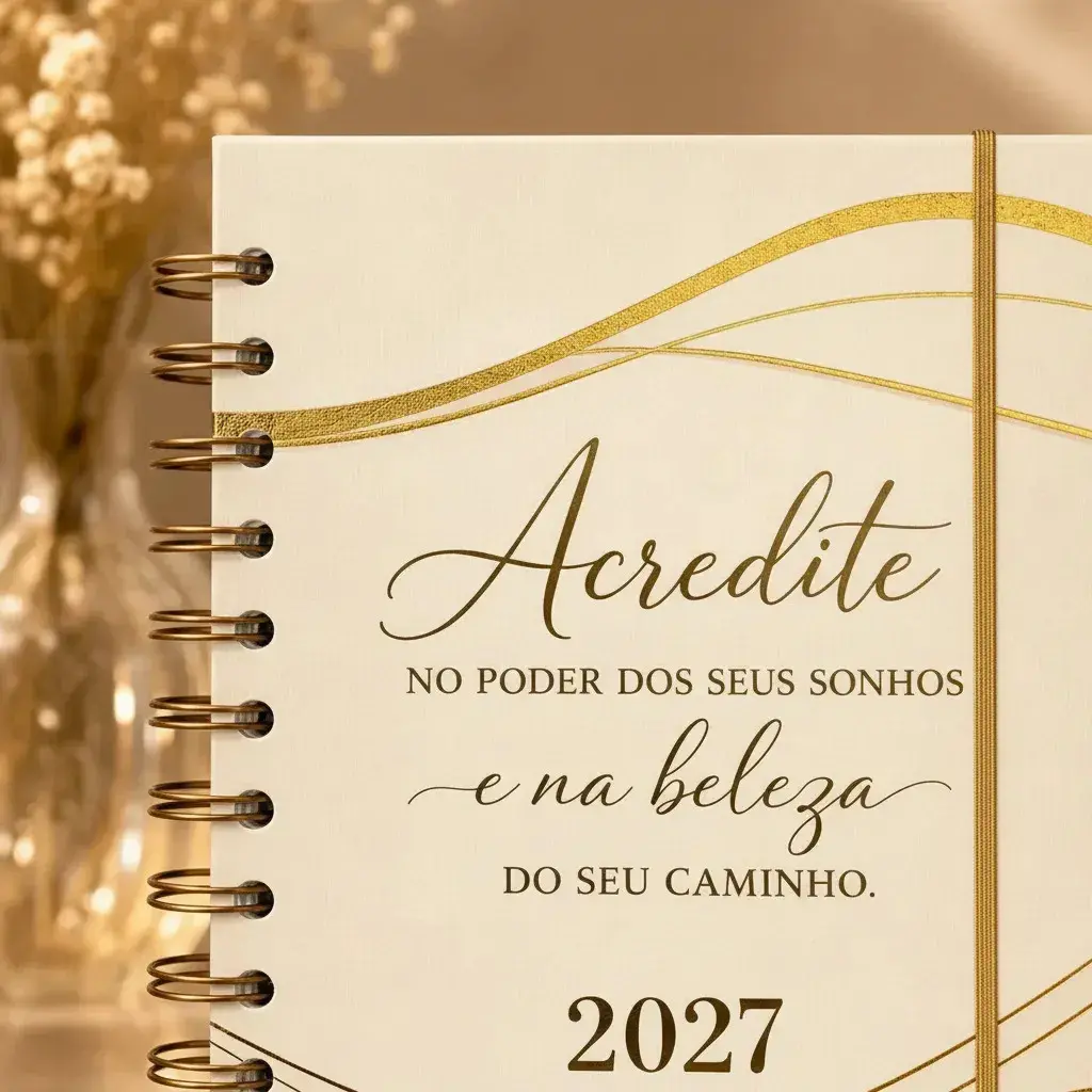 Agenda Diária 2027 Gold Espiral com Frase Motivacional Sanxia thumbnail 8