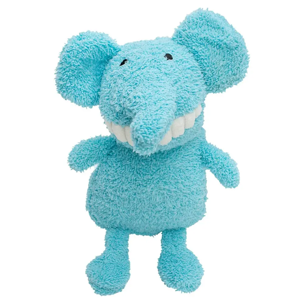 Jambo Pet, Brinquedo Mordedor Pelúcia Dentinho Elefante, Cor Azul, Emite Som, Tamanho Único, Para Cães, Material Algodão E Poliéster, Macio, Flexível
