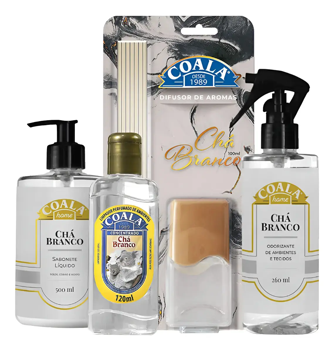 Kit Coala Home Chá Branco com Difusor 100ml e Spray 260ml - 1