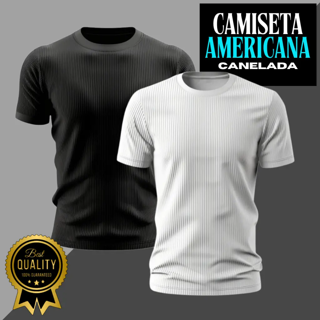 Camiseta Masculina Canelada estilo Americana RAPPER Blusa Camisa Slim Americana Justa Ao Corpo