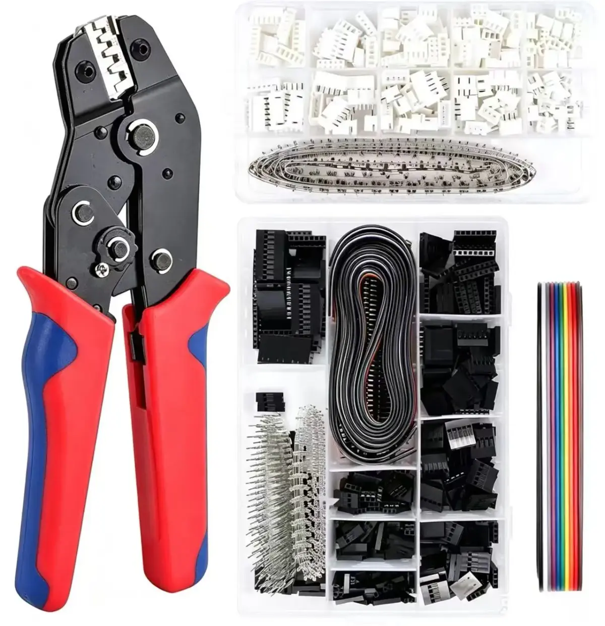 Kit de Conectores Micro JST-XH Dupont 460/1550 Peças 2.54mm 2/3/4/5/6 Pinos Macho/Fêmea com Cabo Jumper e Adaptador de Caixa
