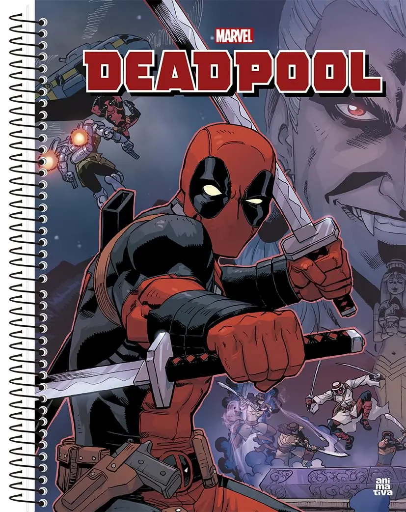 Caderno Universitário Animativa, 20 Matérias, 320 Folhas, Capa Dura | Deadpool C