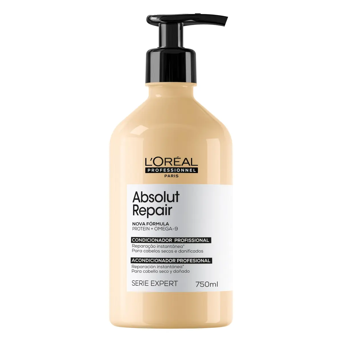 L'Oréal Professionnel Condicionador Absolut Repair, Tratamento Capilar com Proteína, Repara Danos e Promove Brilho, Com Quinoa & Proteínas, Para cabelos secos e danificados, 750ml