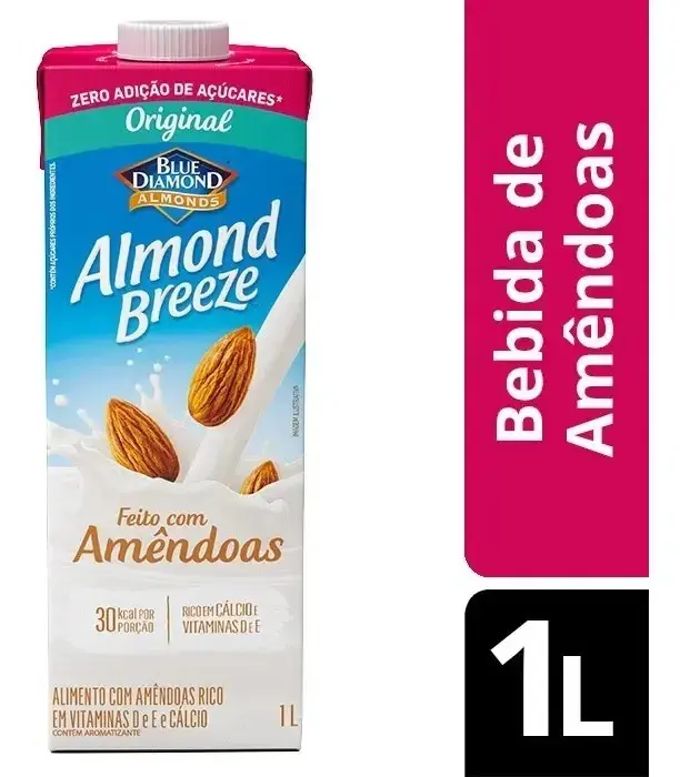 Bebida à Base de Amêndoa Original zero Adição de Açúcares Blue Diamond Almond Breeze Caixa 1l