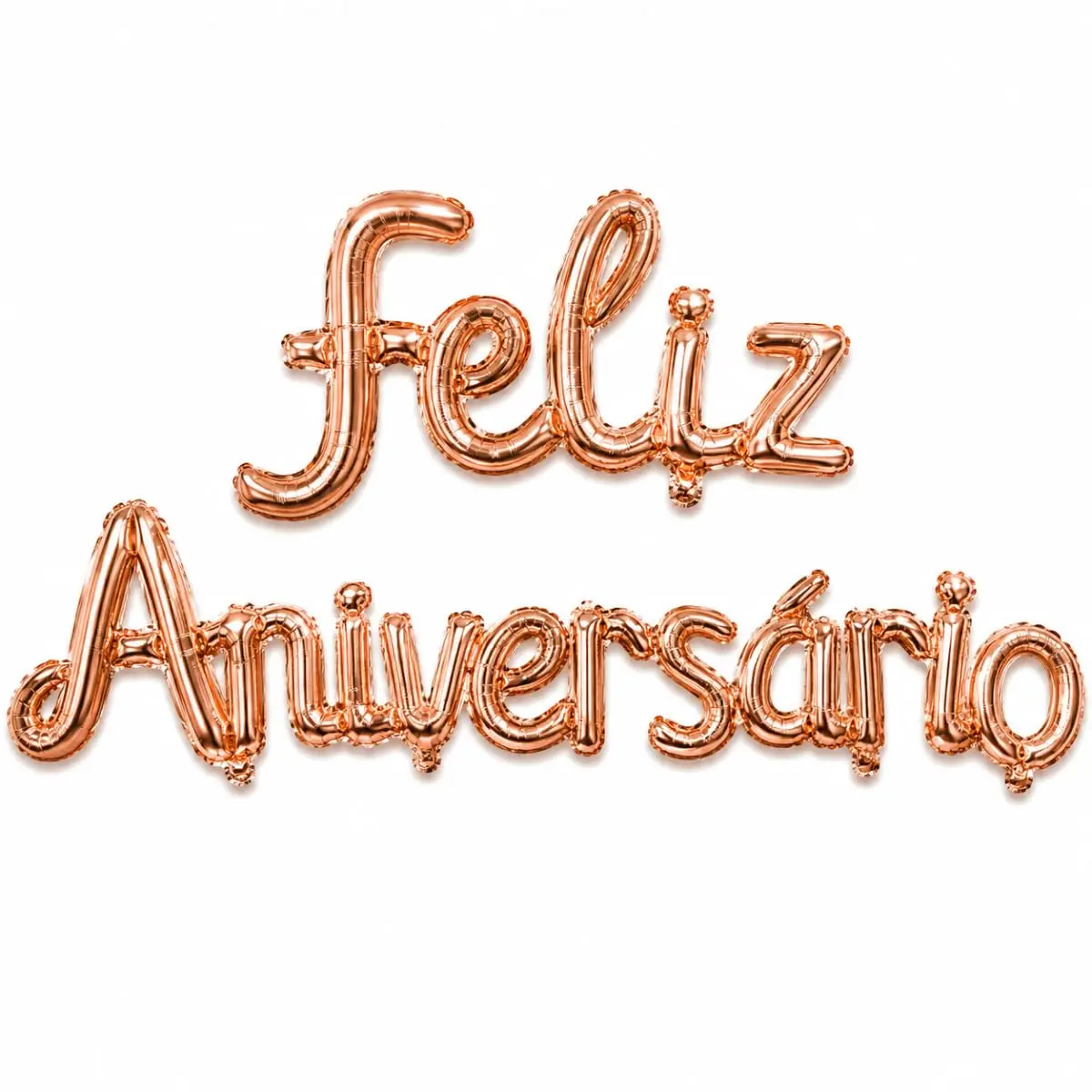 Kit Balões Feliz Aniversário Rose Gold 16 Peças Decoração Festa | Kit com letras e números para montar a frase