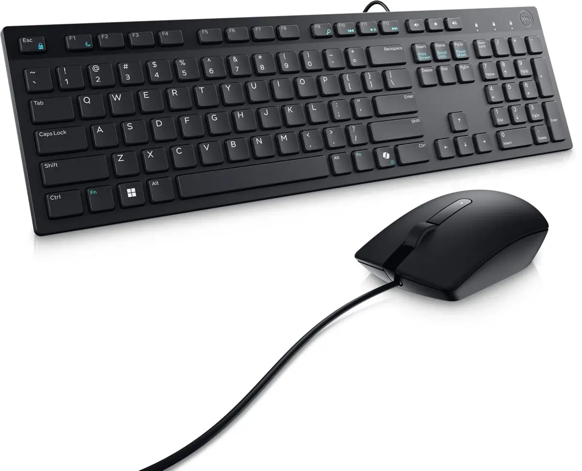 Combo Teclado e Mouse com Fio Dell Km300c, Layout Abnt2, Dpi 1000, Preto | Mouse com Sensor Óptico, Conexão USB-A com fio