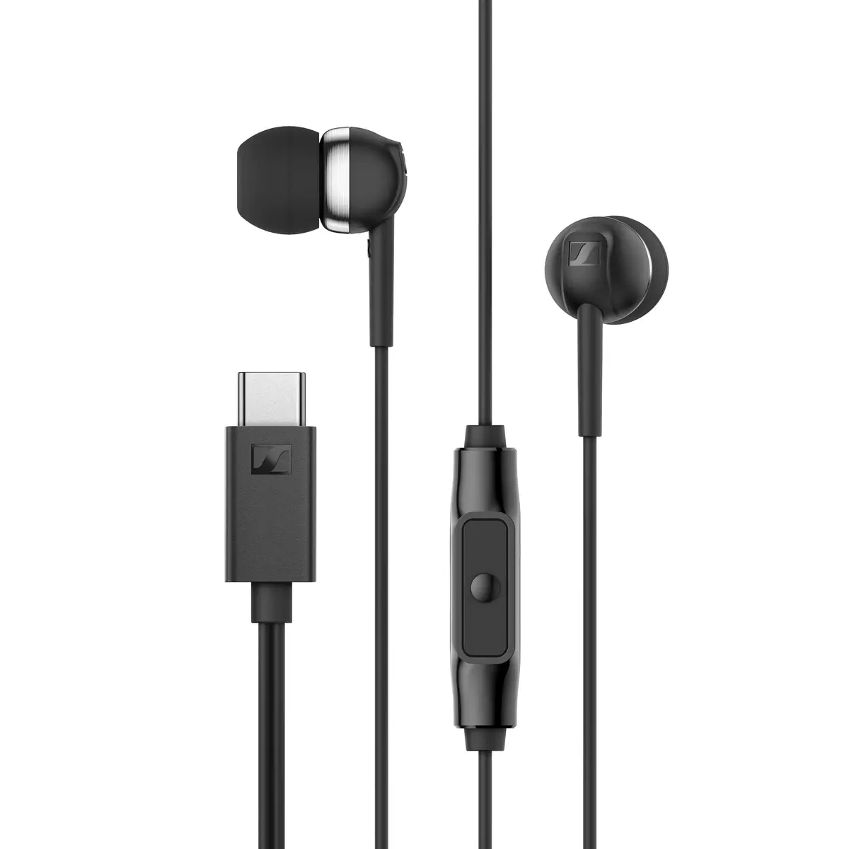 Sennheiser CX 80U – Fones de Ouvido Intra-Auriculares com Fio, Conexão USB-C, Controle Inteligente de 1 Botão com Microfone no Cabo, Design Fechado com Isolamento Passivo de Ruído – Preto - 1