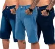Kit 3 Bermudas Jeans Masculina Lycra Elastano