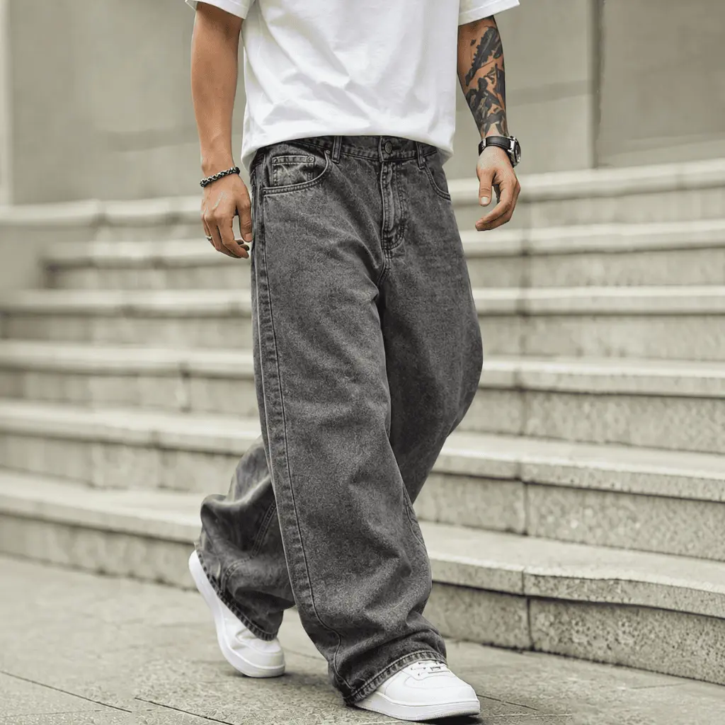 Calça Denim Baggy Masculina Balão Larga Carpenter Tecido Premium Dazzling - 1
