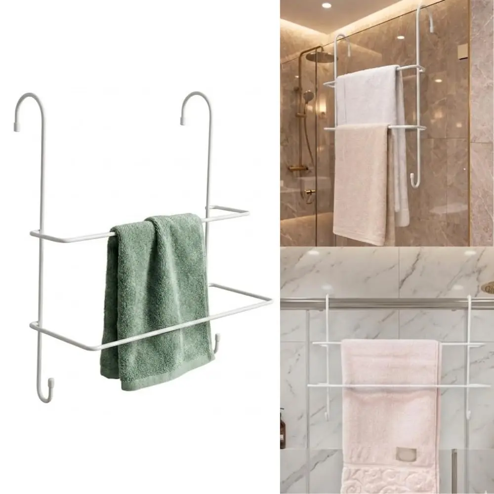 Suporte para Box de Banheiro - Porta Toalhas Organizador de Banheiro para Box - Resistente, Moderno e Prático para Organização de Toalhas - Amel (Branco) - 1