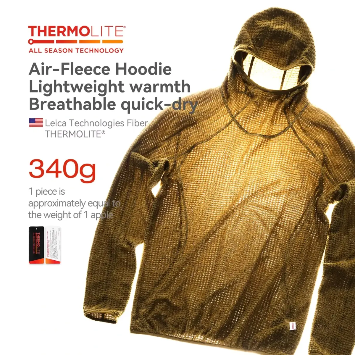 Thermolite ®   Moletom com Capuz: Moletom Unissex Leve e Quente para o Inverno 2025, Cor Sólida, Moletom Reforçado para Outono e Inverno