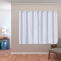 Cortina Daily Varão 2M Blackout PVC Com Voil Xadrez 2,80mx1,60m Sala Quarto Branco - 1