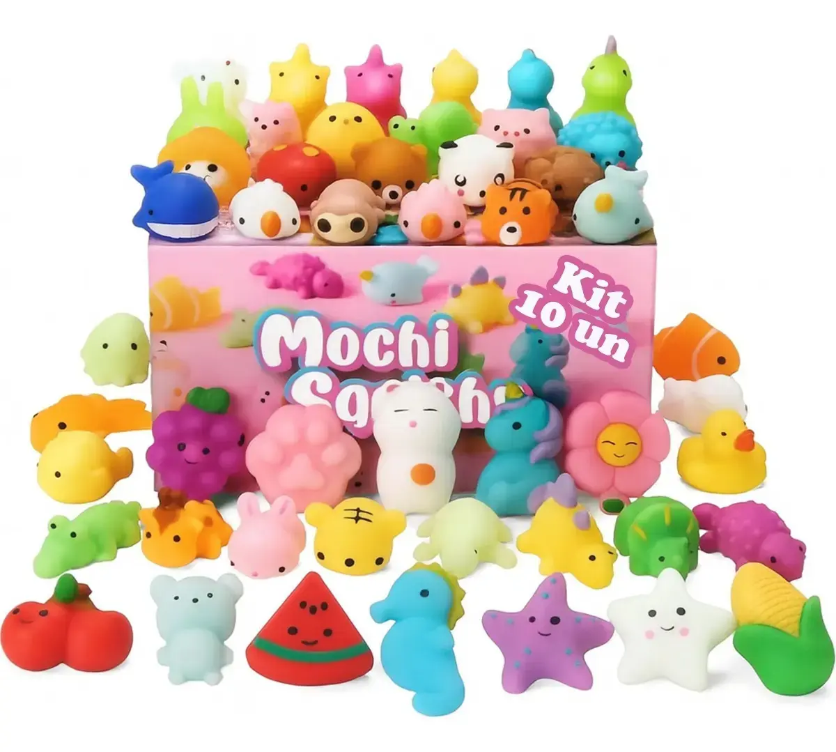 Kit 10 Squishy Mochi Bichinhos Macios De Apertar Antiestresse Brinquedo Sensorial Relaxante Criativo Para Crianças E Adultos Diversão Garantida Tendência Popular TikTok Brasiliana Tech