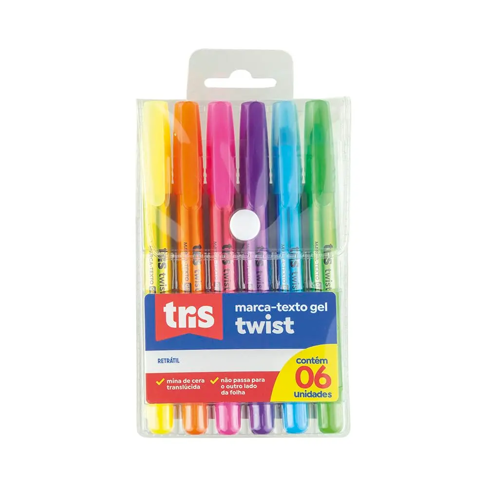 Marca Texto Tris Gel Twist 6 Cores